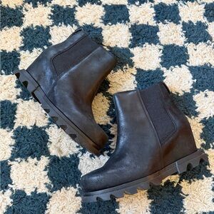 Sorel Women’s Size 6.5 Joan of Arctic Wedge III Chelsea Boot Black Waterproof